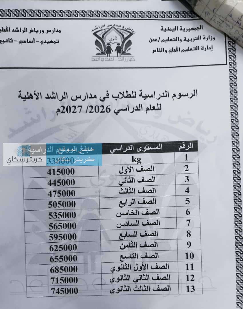 رسوم الصف الثالث الثانوي في عدن تثير الجدل بعد وصولها إلى 745 ألف ريال