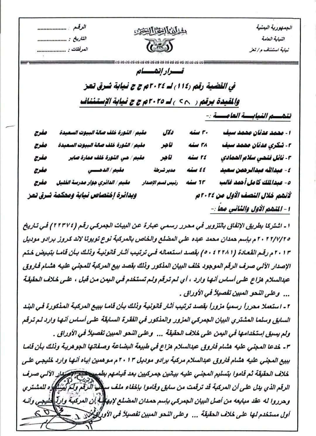 طبيب يمني يقع ضحية احتيال ويخسر 80 ألف ريال سعودي بعد شراء سيارة بأوراق مزورة