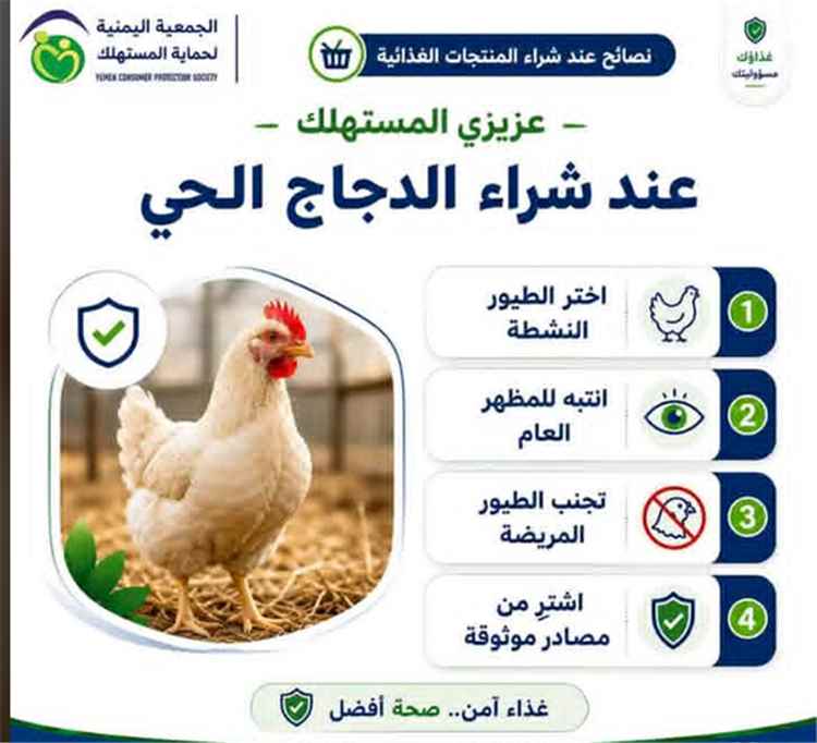 حماية المستهلك تجدد تحذيراتها من انتشار مرض النيوكاسل في الدواجن باليمن